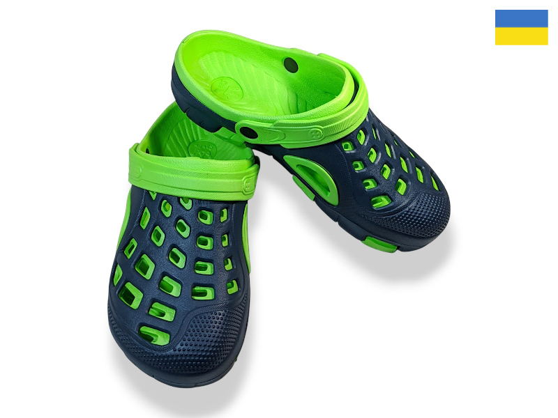 Кроксы Rai shoes (40-45) 308 син-зелений (лето)