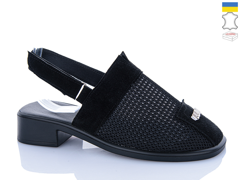 Босоножки Garti (36-40) 801 чорний замш (лето)