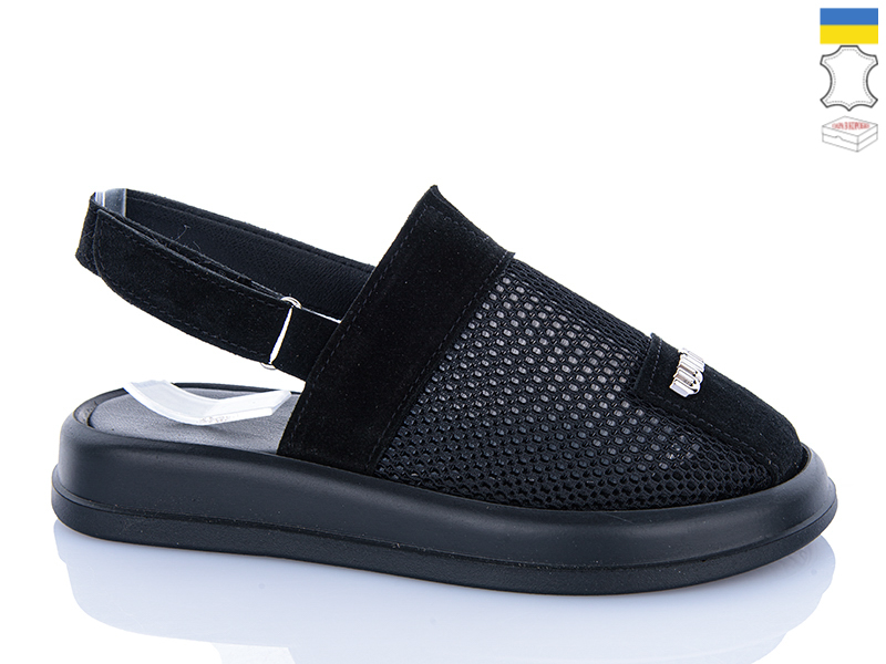 Босоножки Garti (36-40) 808 чорний замш (лето)