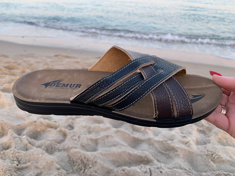 Шлепанцы DeMur (40-45) MK26-2-6836 black-brown (лето)