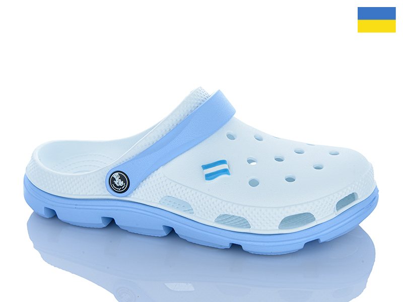 Кроксы Dago (36-41) Крокси Ж210 білий-блакитний (лето)