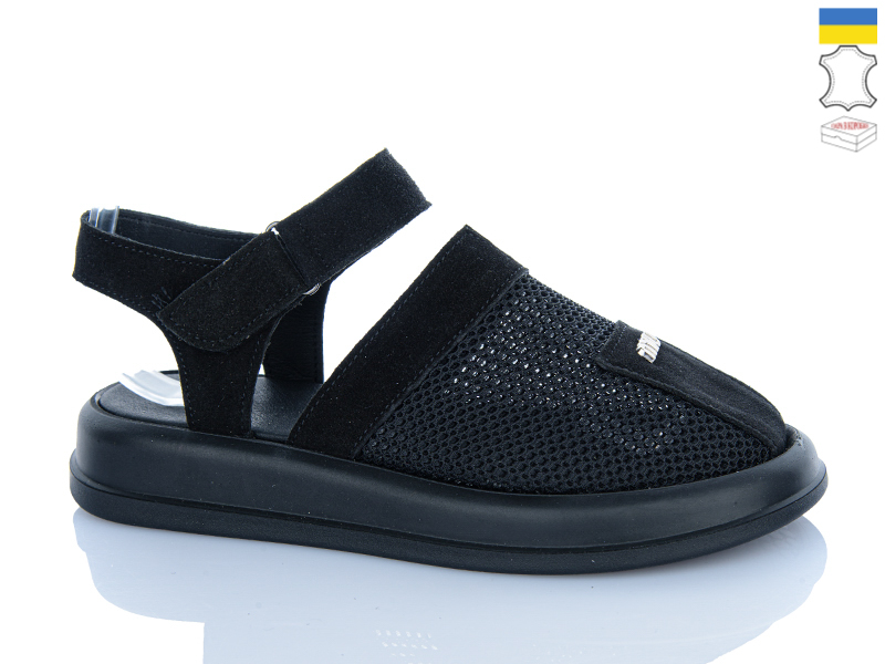 Босоножки Sali (37-42) 705 чорний з чор-п. (лето)