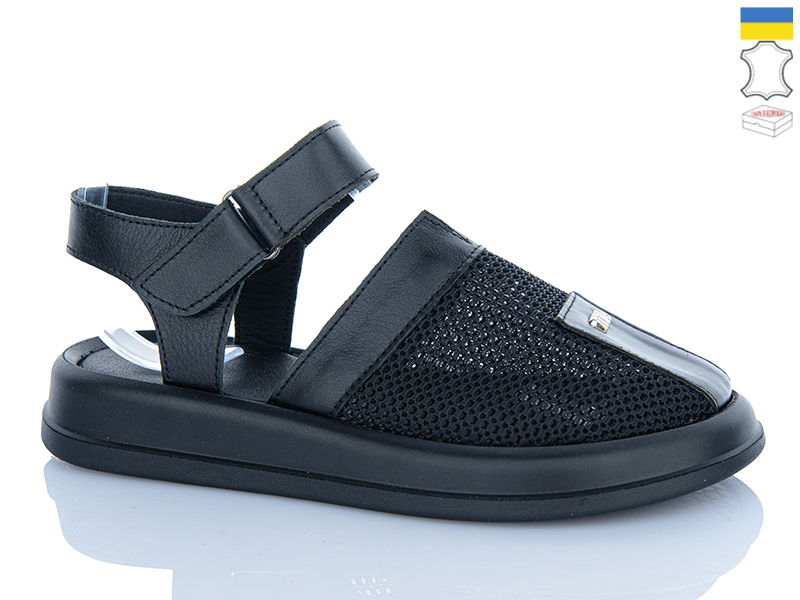 Босоножки Sali (37-42) 705 чорний к чор-п. (лето)