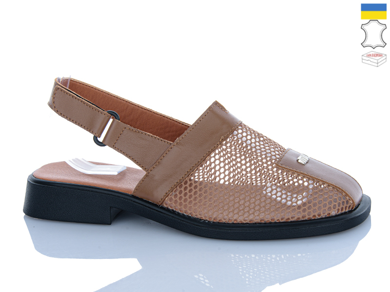 Босоножки Sali (37-42) 806 карамель к чор-п. (лето)