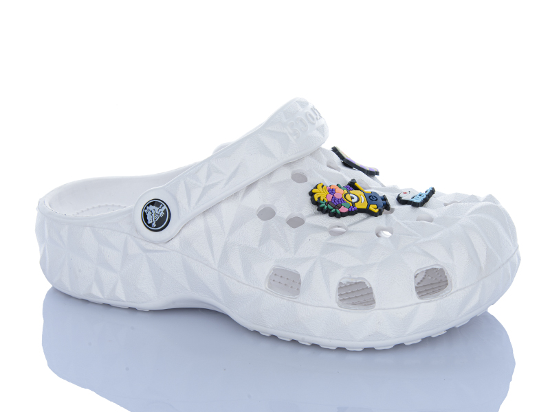 Кроксы Violeta (36-41) 8-506 white (лето)