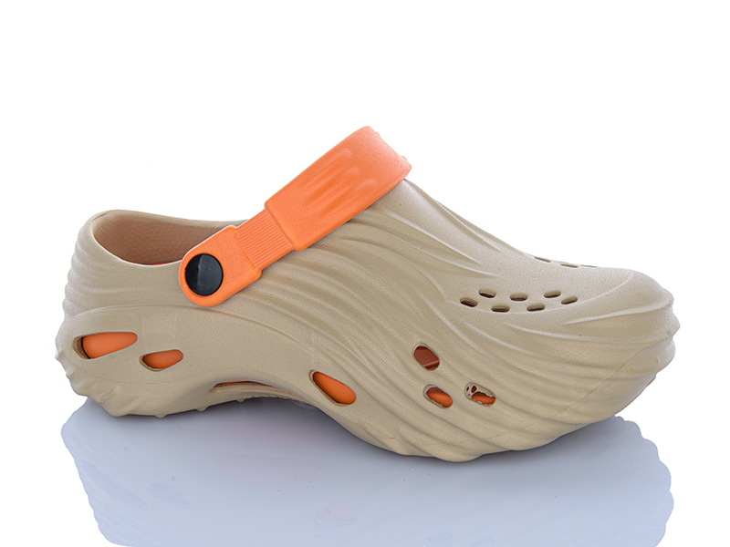 Кроксы Violeta (36-41) B101 khaki-orange (лето)