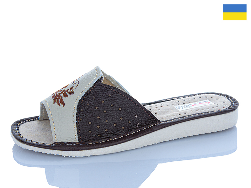 Тапочки Inblu (36-41) Шкіра жін.беж-коричневий (лето)
