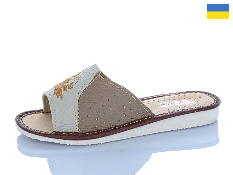 Тапочки Inblu (36-41) Шкіра жін.сір-коричневий (лето)