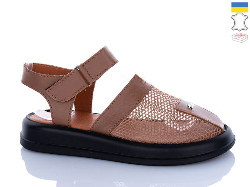 Босоножки Sali (36-40) 705 карамель к чор-п. (лето)