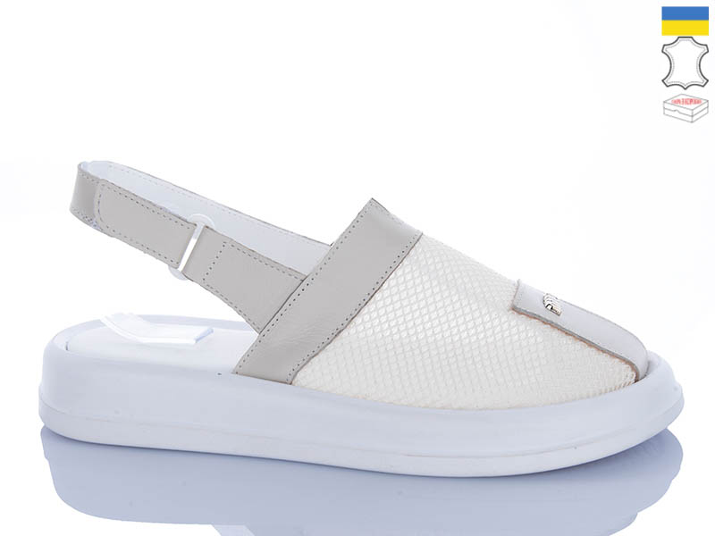 Босоножки Sali (36-40) 706 бежевий к біл-п. (лето)