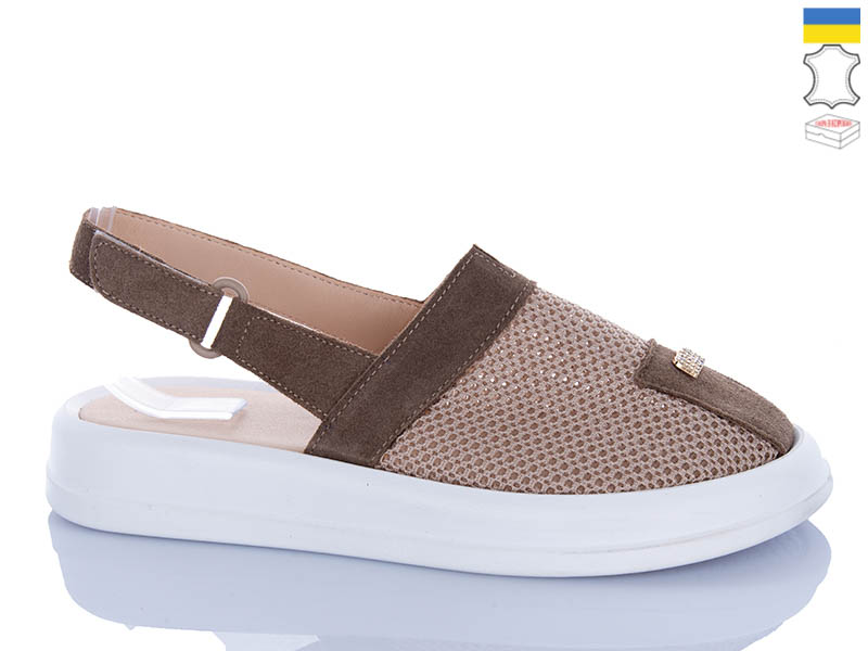Босоножки Sali (36-40) 706 капучино з біл-п. (лето)