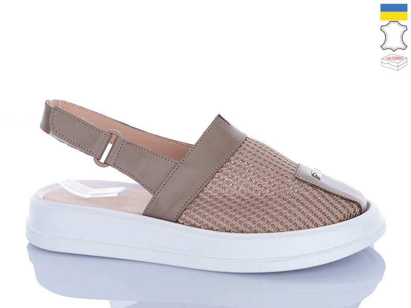 Босоножки Sali (36-40) 706 капучино к біл-п. (лето)