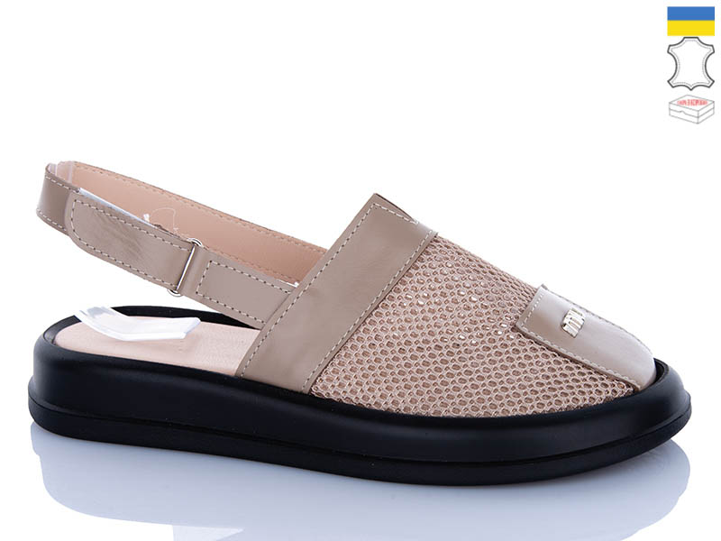 Босоножки Sali (36-40) 706 капучино к чор-п. (лето)