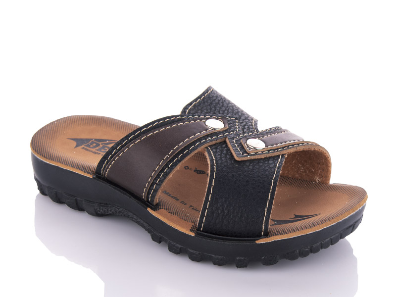 Шлепанцы DeMur (25-30) K26-709 black-bro (24-30) (лето)