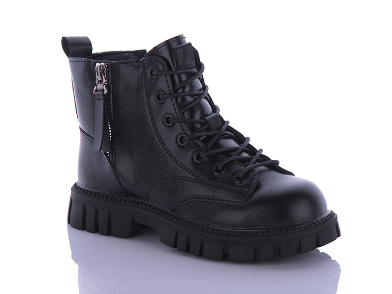 Ботинки Леопард (32-37) B002 black (деми)