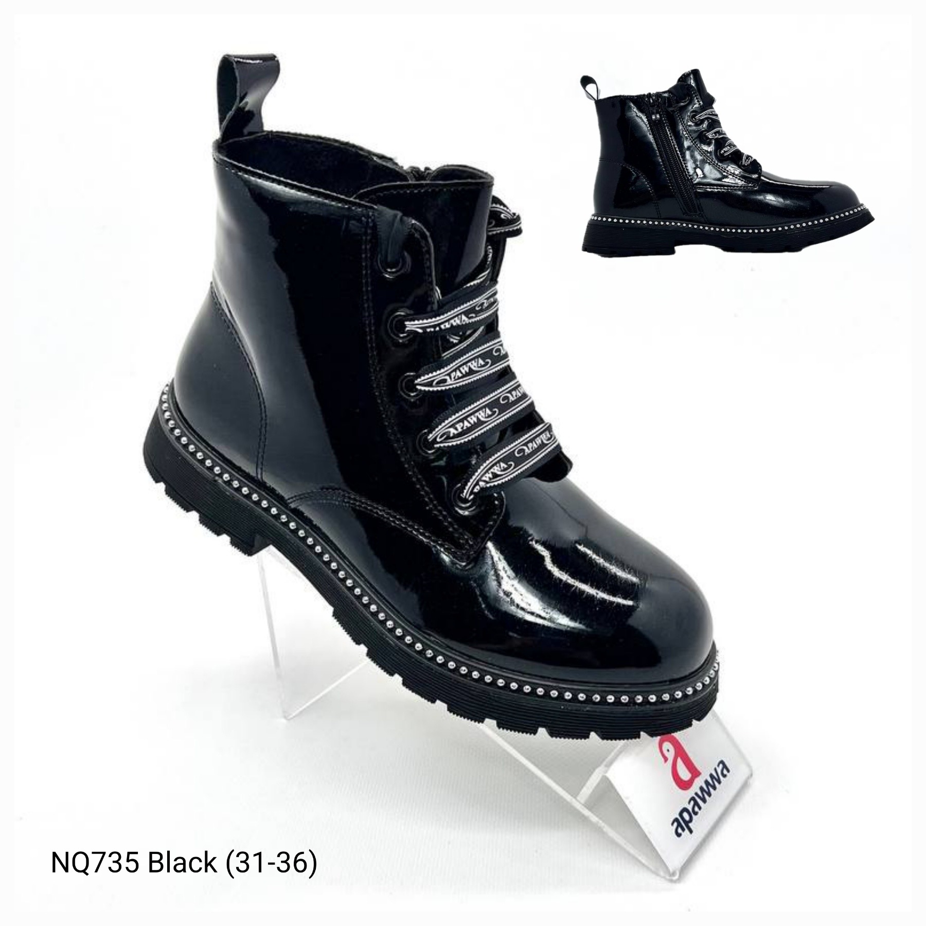 Ботинки DvaClibee (31-36) Apa-NQ735 black (деми)