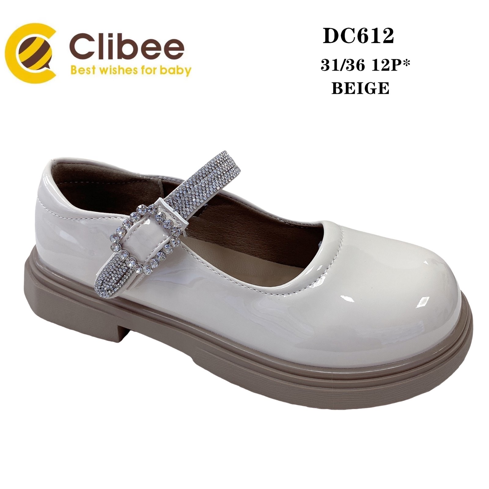 Туфли DvaClibee (31-36) Ap-DC612 beige (деми)