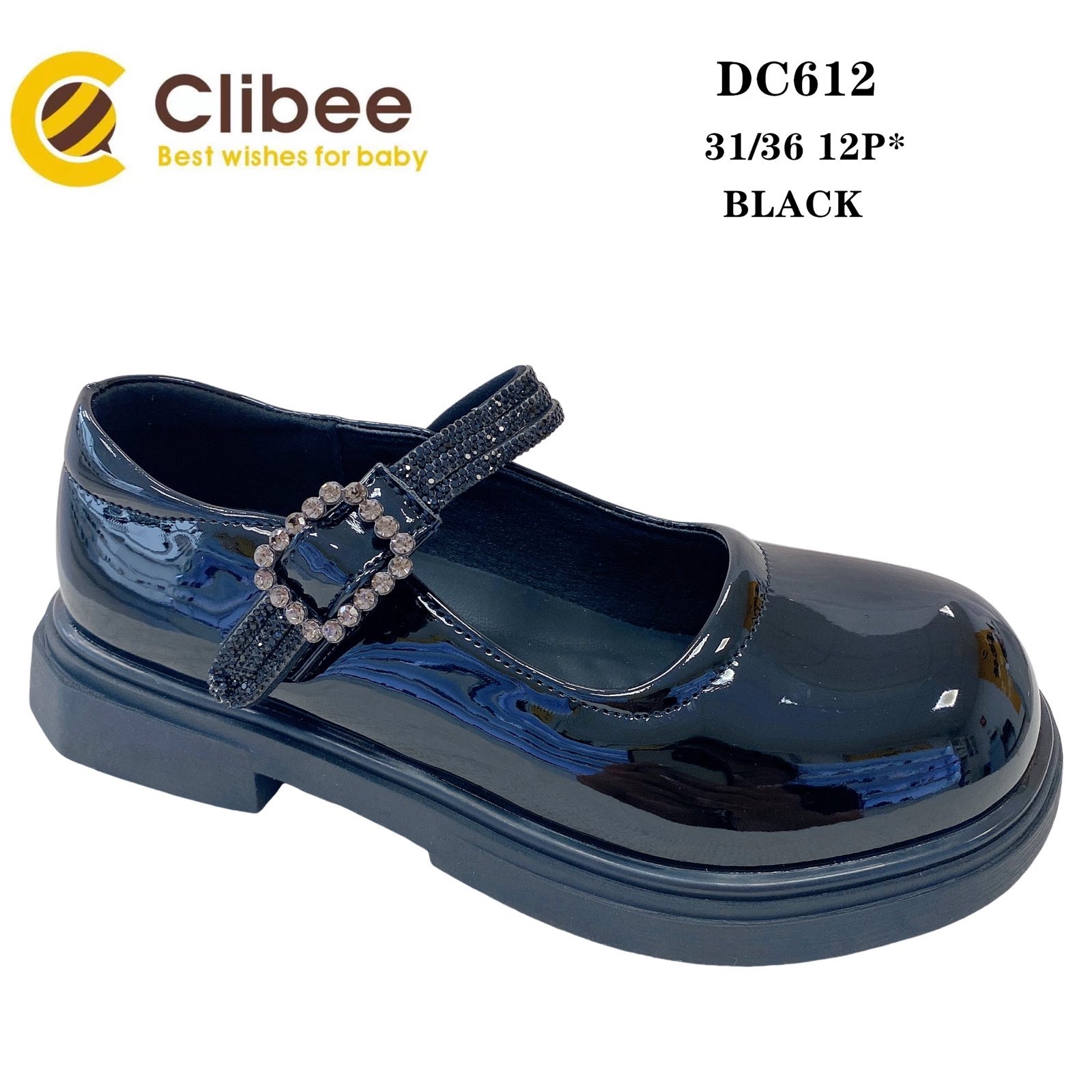 Туфли DvaClibee (31-36) Ap-DC612 black (деми)