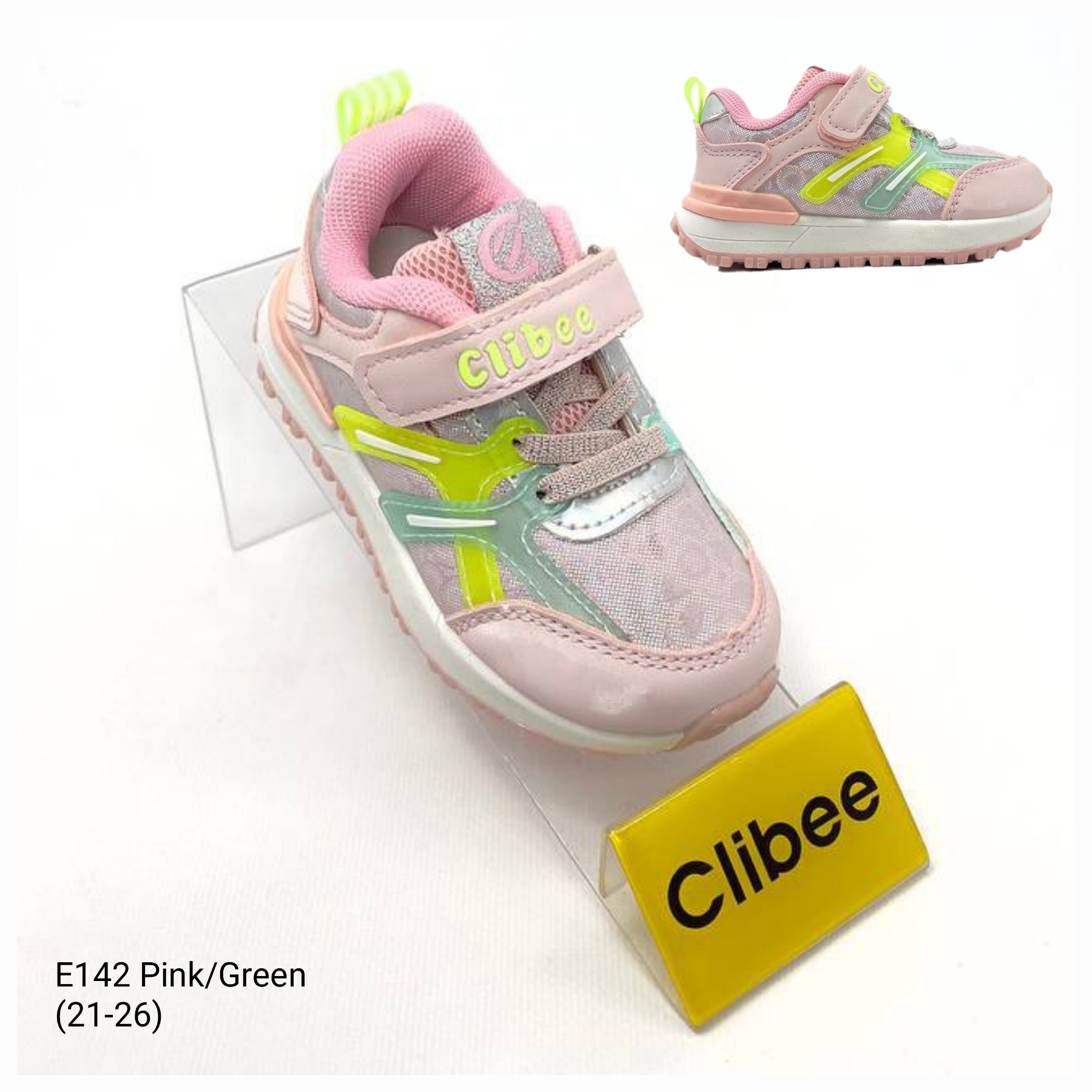 Кроссовки DvaClibee (21-26) Apa-E142 pink-green (деми)
