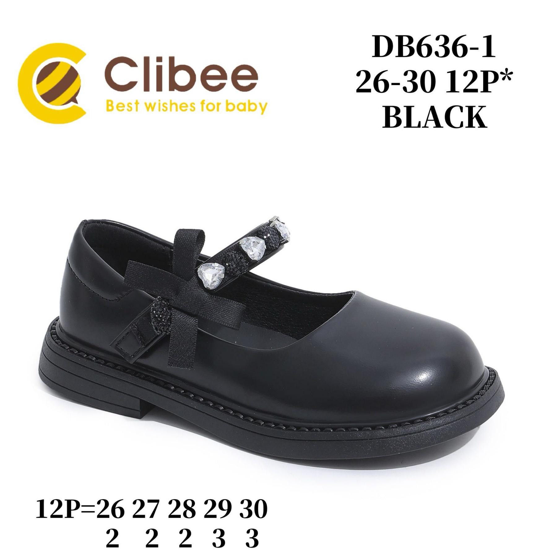 Туфли DvaClibee (26-30) Ap-DB636-1 black (деми)
