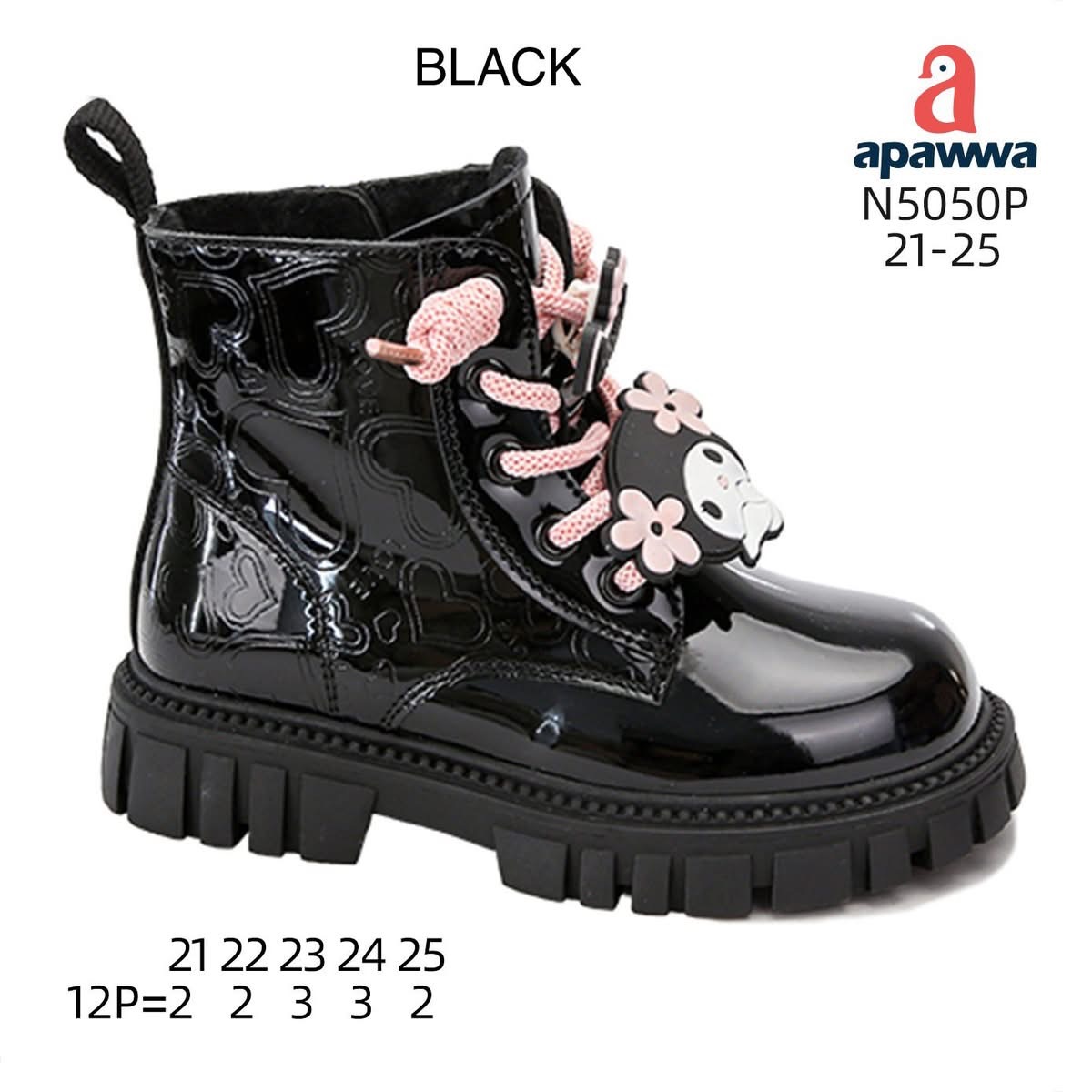 Ботинки DvaClibee (21-25) Apa-N5050P black (деми)