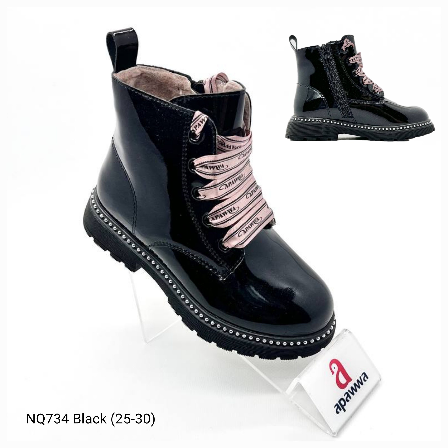 Ботинки DvaClibee (25-30) Apa-NQ734 black (деми)