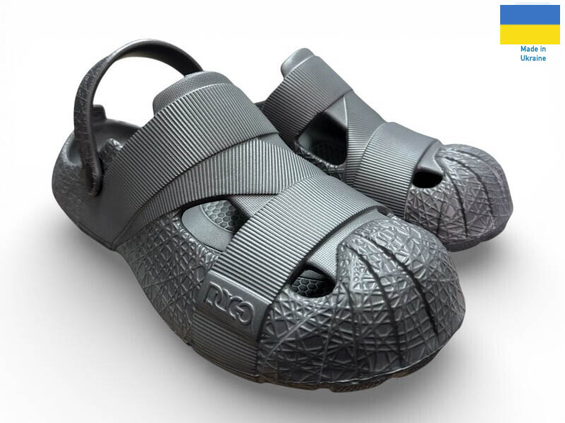 Кроксы Rai shoes (41-46) 528 сірий (лето)