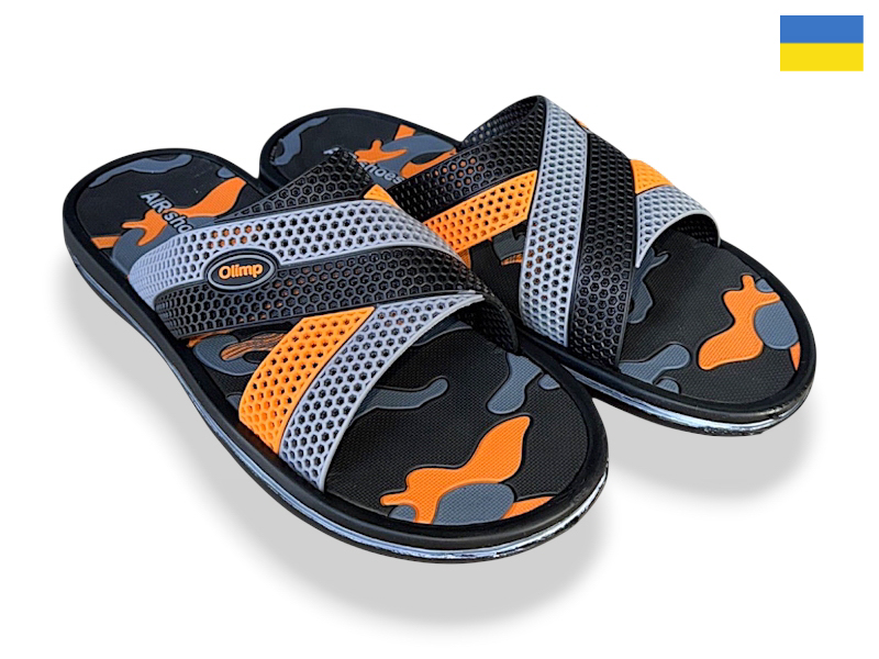 Шлепанцы Rai shoes (41-46) M203 помаранчевий (лето)