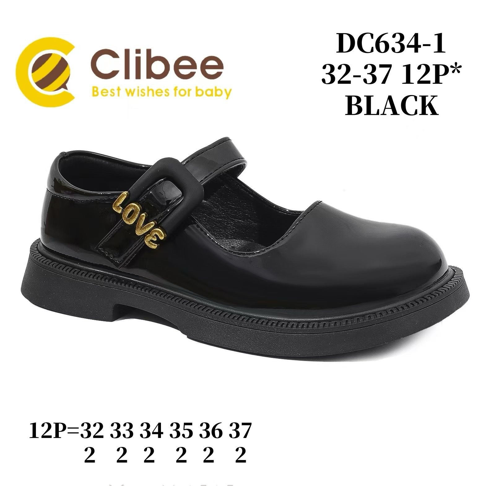 Туфли DvaClibee (32-37) ALD-DC634-1 black (деми)