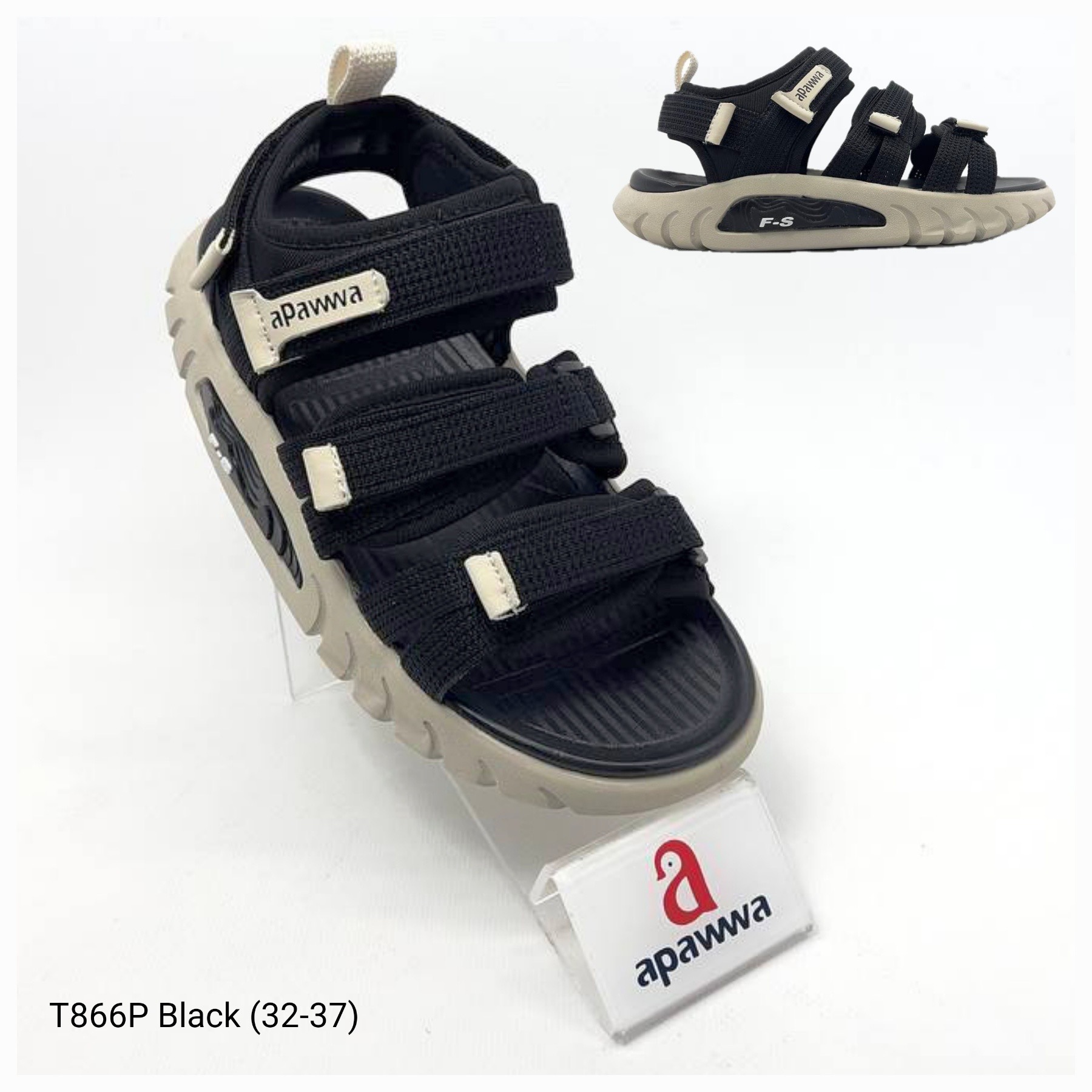Босоножки DvaClibee (32-37) Ap-T866P black (лето)