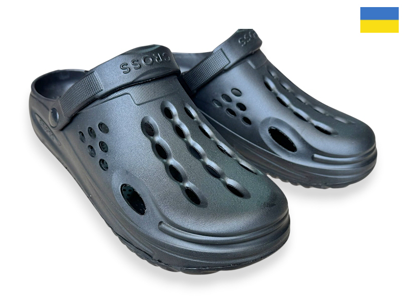 Кроксы Rai shoes (40-45) 026 чорний-old-1 (лето)