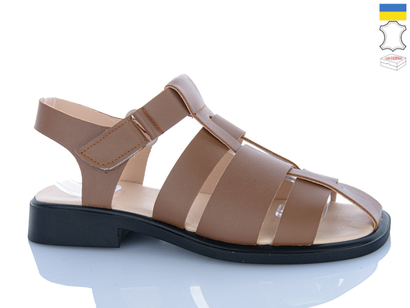 Босоножки Sali (37-42) 267 карамель чор-п. (лето)