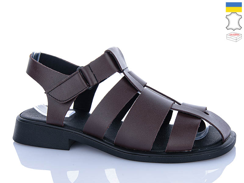 Босоножки Sali (37-42) 267 коричневий к чор-п. (лето)
