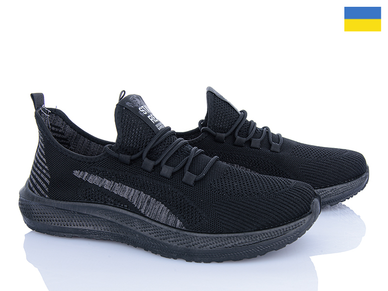 Кроссовки Vladimir (41-45) Крок K401 чорний (лето)