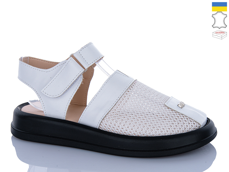 Босоножки Sali (36-40) 705 білий чор-п. (лето)