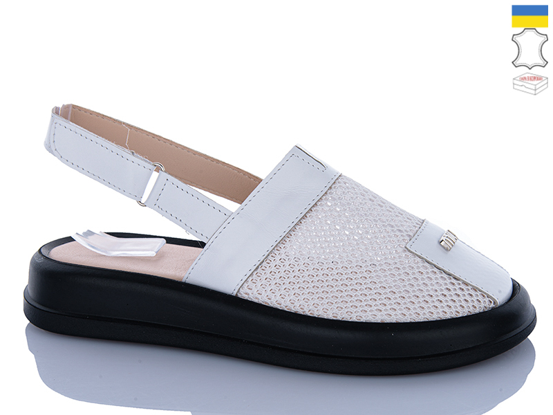 Босоножки Sali (36-40) 706 білий чор-п. (лето)