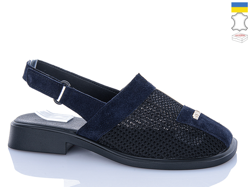Босоножки Sali (37-42) 806 т.синій-чорний з чор-п. (лето)