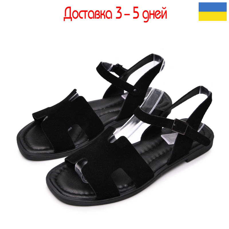 Босоножки Gratis (36-40) SAN-7506 чорний замш (лето)