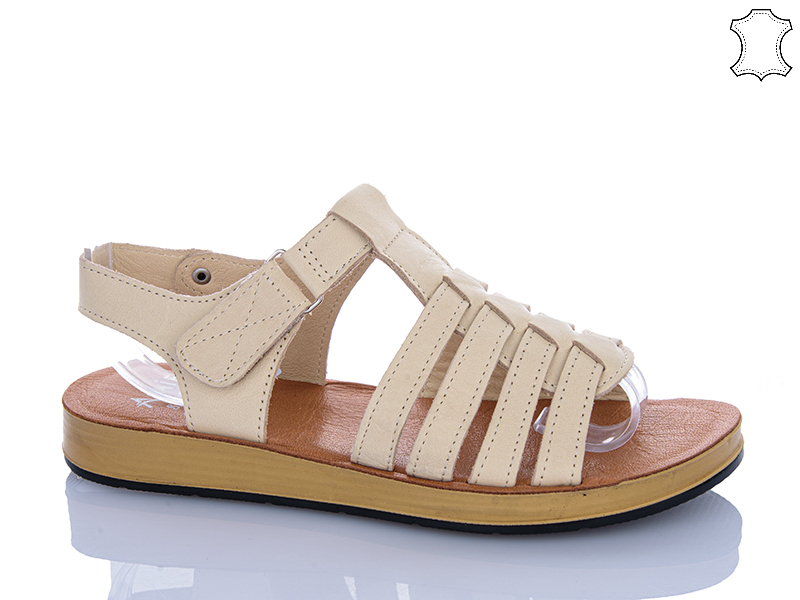 Босоножки Sali (36-41) 1102 бежевий к кар-п. (лето)