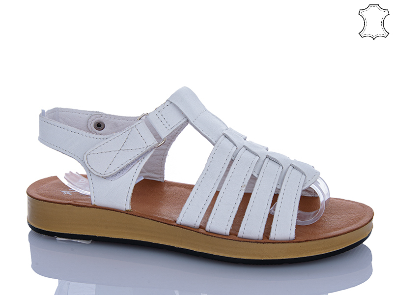 Босоножки Sali (36-41) 1102 білий кар-п. (лето)