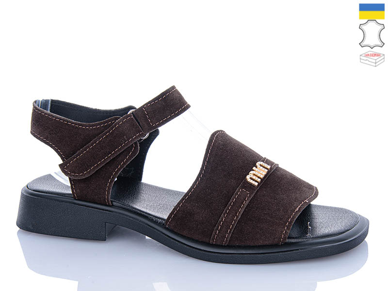 Босоножки Sali (37-42) 519 коричневий з чор-п. (лето)