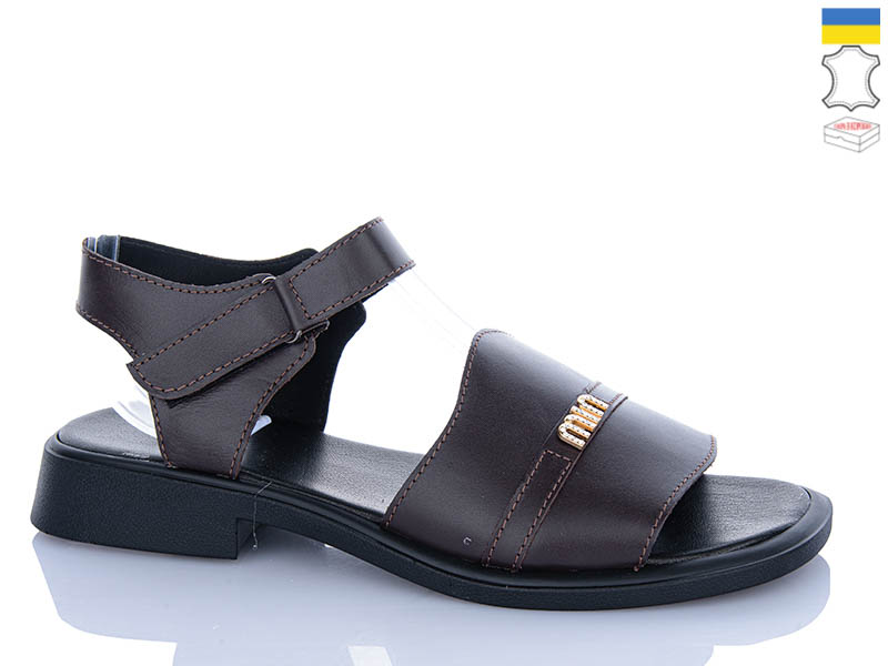 Босоножки Sali (37-42) 519 коричневий к чор-п. (лето)