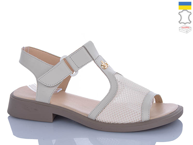 Босоножки Sali (37-42) 827 бежевий к беж-п. (лето)