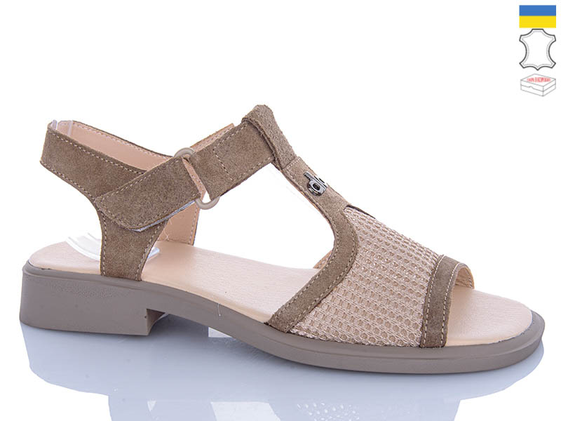 Босоножки Sali (37-42) 827 капучино з беж-п. (лето)