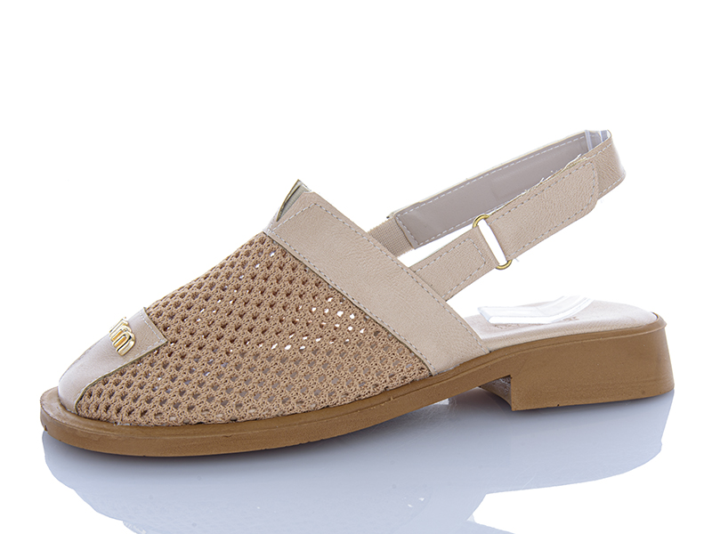 Босоножки Sali (37-40) 908 бежевий кор-п. (лето)