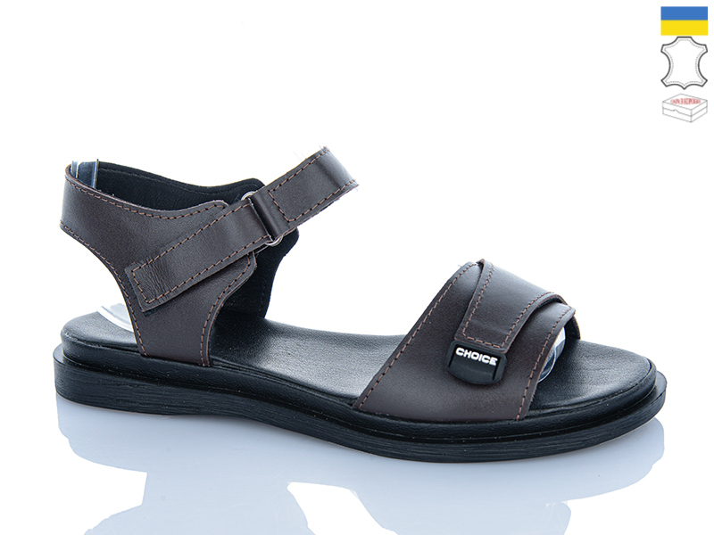 Босоножки Sali (36-40) 702 коричневий к чор-п. (лето)