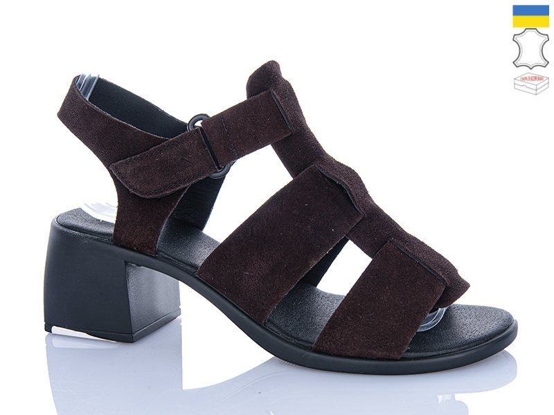 Босоножки Sali (37-41) 157 коричневий з чор-п. (лето)