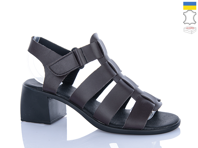 Босоножки Sali (37-41) 157 коричневий к чор-п. (лето)