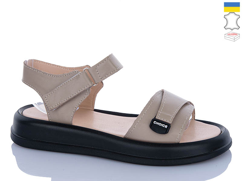 Босоножки Sali (36-40) 707 капучино к чор-п. (лето)