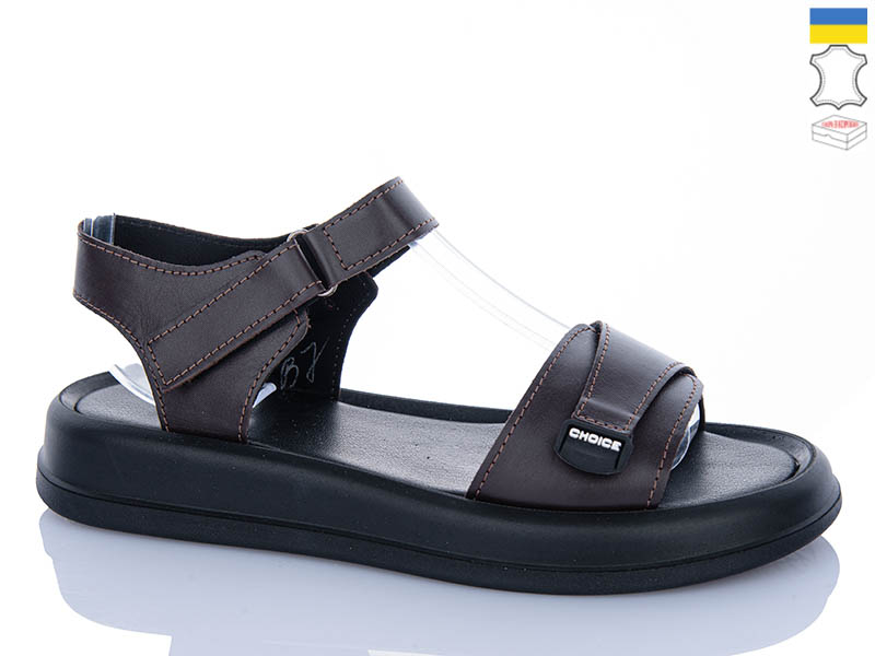 Босоножки Sali (36-40) 707 коричневий к чор-п. (лето)